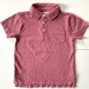 NWOT Crewcuts Garment Dyed Polo Washed Red Sz 3